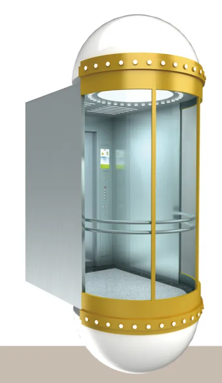 Mitsubishi elevator premium cabin with stainless steel and glass